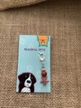 Red Agate healing gemstone beach pet collar charm. Agate is said to help with communication, balance, and is calming.