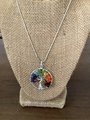 Chakra Stones Tree Of Life on 18 inch silver chain./Healing gemstones, chakra jewelry, chakra healing stones, chakra pendant.