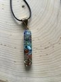 Healing chakra gemstone and orgone necklace, pendant. Meditation, and spiritual, Car mobile protector.