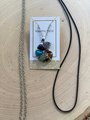 Healing chakra stone nautical shell necklace,pendant, with a 28” silver chain along with a 20-22” adjustable black cord.