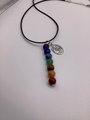 Chakra gemstone necklace, healing, and grounding , Om charm, Yoga and meditation