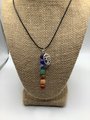 Chakra gemstone necklace, healing, and grounding , Om charm, Yoga and meditation
