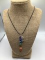 Chakra gemstone necklace, healing, and grounding , Om charm, Yoga and meditation