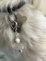 Healing clear quartz and howlite gemstone pet charm,amulet,collar charm