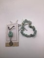 Amazonite healing gemstone necklace, pendant with matching Amazonite chip bracelet