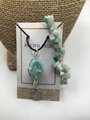 Amazonite healing gemstone necklace, pendant with matching Amazonite chip bracelet