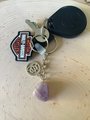 Gemstone Crystal Keychain with Charm,Backpack Crystal Accessory,Healing Gemstone Keyring, Purse or Zipper Pull.