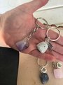 Gemstone Crystal Keychain with Charm,Backpack Crystal Accessory,Healing Gemstone Keyring, Purse or Zipper Pull.