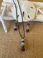 Chakra healing gemstone necklace and earring set. Chakra Balancing Jewelry Set.