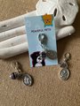 Healing Pet Collar Charm with Amethyst and St. Anthony, St. Francis Medals for Protection - Purse & Zipper Charm