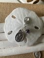 Healing Pet Collar Charm with Amethyst and St. Anthony, St. Francis Medals for Protection - Purse & Zipper Charm