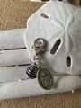 Healing Pet Collar Charm with Amethyst and St. Anthony, St. Francis Medals for Protection - Purse & Zipper Charm