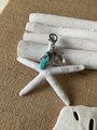 Healing Clear Crystal Pet Collar Charm w/ Flip Flop Accent - Gemstone Accessory for Pets, Purses & Zippers