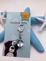 Pet Charm for Collar - Healing Clear Quartz & Shell Pearl Charm, Crystal Pet Accessories, Purse Pull, Unique Pet Gifts