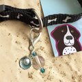 Pet Charm for Collar - Healing Clear Quartz & Shell Pearl Charm, Crystal Pet Accessories, Purse Pull, Unique Pet Gifts