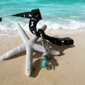 Healing Clear Crystal Pet Collar Charm w/ Flip Flop Accent - Gemstone Accessory for Pets, Purses & Zippers