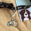 Pet Charm for Collar - Healing Clear Quartz & Shell Pearl Charm, Crystal Pet Accessories, Purse Pull, Unique Pet Gifts