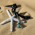 Healing Clear Crystal Pet Collar Charm w/ Flip Flop Accent - Gemstone Accessory for Pets, Purses & Zippers