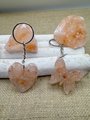 Himalayan Salt Heart and Butterfly Keychain | Healing Crystal Accessory | Natural Minerals for Relaxation & Wellness