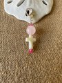Pet Collar Charm - Rose Quartz Cross Charm, Spiritual Gemstone Accessory ,Unique Gift for Pet Lovers