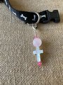 Pet Collar Charm - Rose Quartz Cross Charm, Spiritual Gemstone Accessory ,Unique Gift for Pet Lovers
