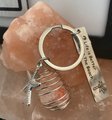 Himalayan Salt Protection Keychain with Starfish and Beach Quote | Beach Themed Car Keychain for Purification and Good Vibes