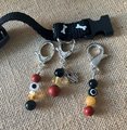 Protection pet gemstone collar charm, purse accessory featuring an evil eye.
