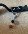 Protection pet gemstone collar charm, purse accessory featuring an evil eye.