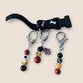 Protection pet gemstone collar charm, purse accessory featuring an evil eye.