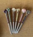 Raw crystal chip pens, gemstone crystal pens with quartz,gift, meditation, energy healing