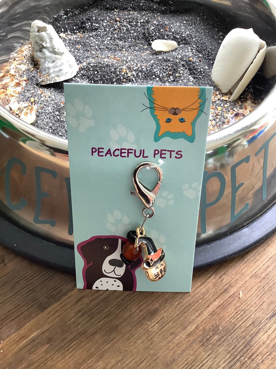 Halloween Healing Gemstone Collar Charm & Purse Accessory - Unique Pet Charm for Spooky Season