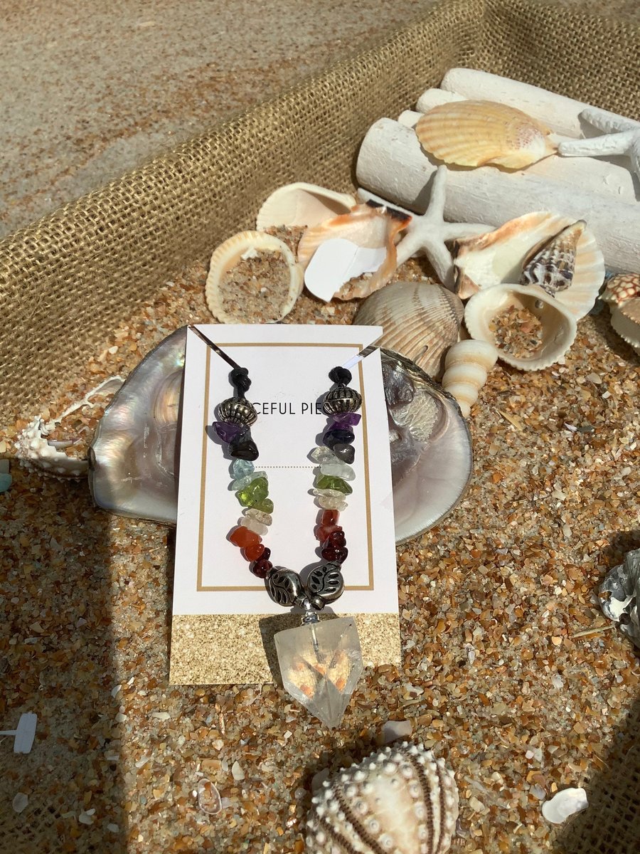 Chakra Apophyllite healing gemstone necklace