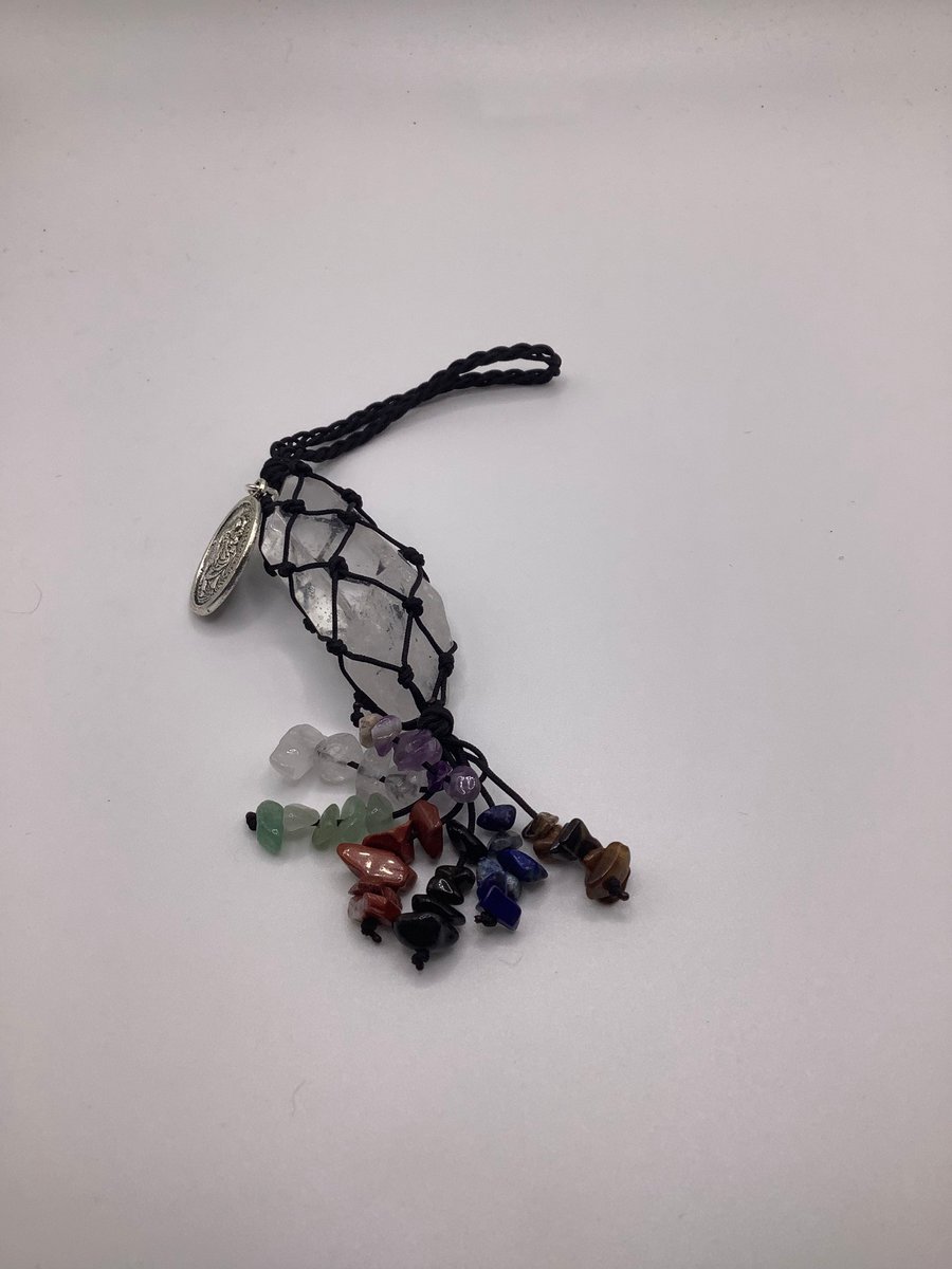 Crystal gemstone car protection hanger,rear view mirror accessory,crystal car charm, car accessory, all with a chosen charm.