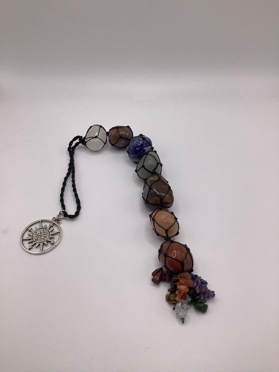 Crystal gemstone car protection hanger,rear view mirror accessory,crystal car charm, car accessory, all with a chosen charm.