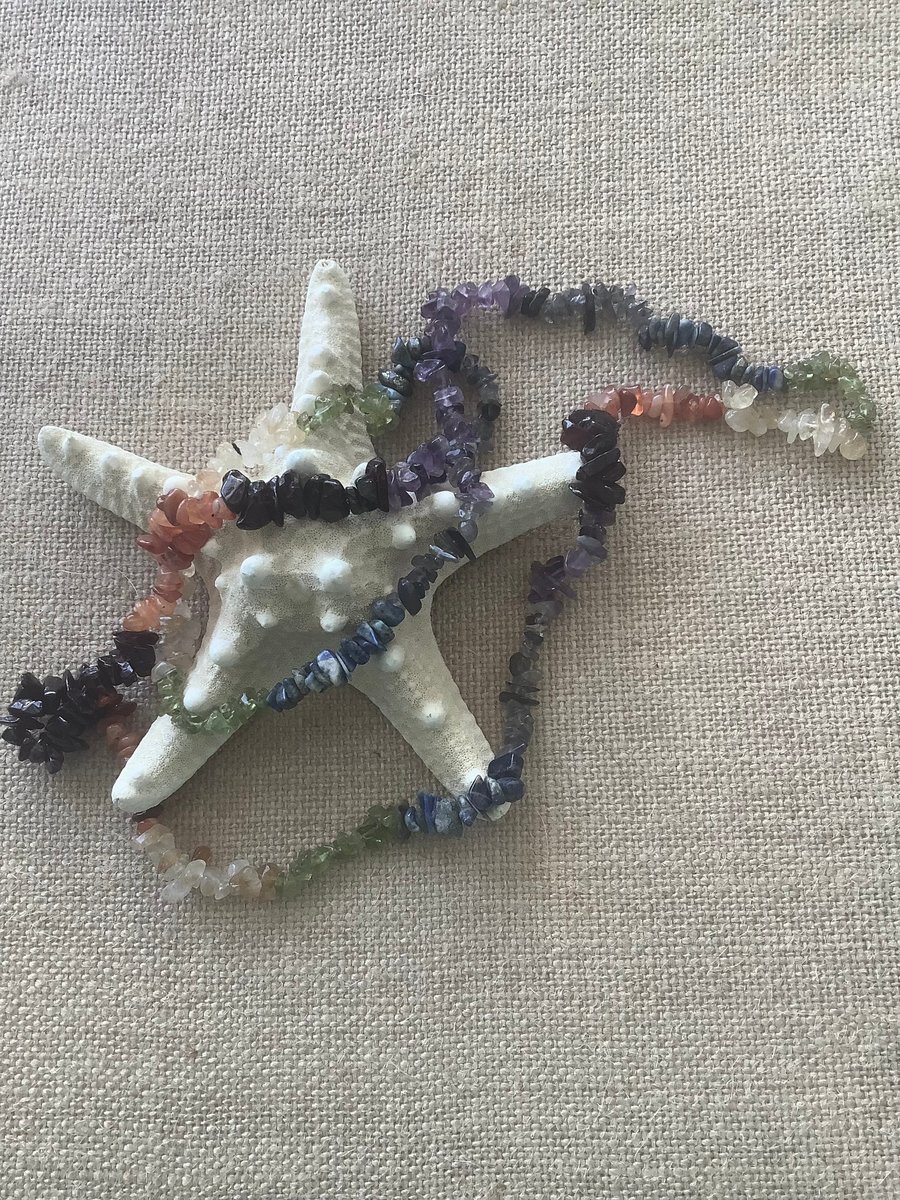 Healing Chakra gemstone chip necklace
