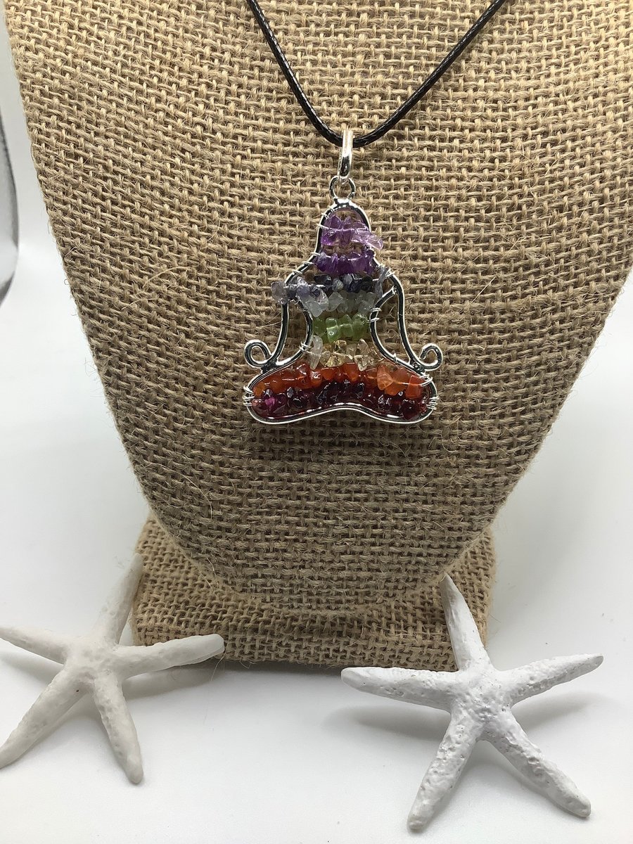 Yoga,Buddha,chakra stone healing pendant