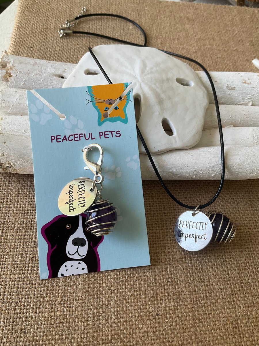 Matching Pet and Owner Collar Jewelry Set - Crystal Charm & Necklace - Perfect Pet and Owner Matching Jewelry Gift