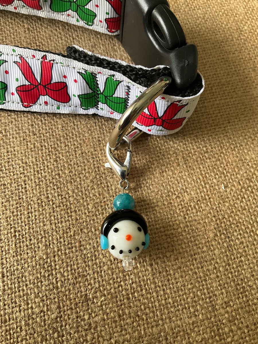 Gemstone Charm - Christmas Pet Collar with Healing Charms, Purse Charm & Zipper Pull - Unique Holiday Gift for Pet Lovers