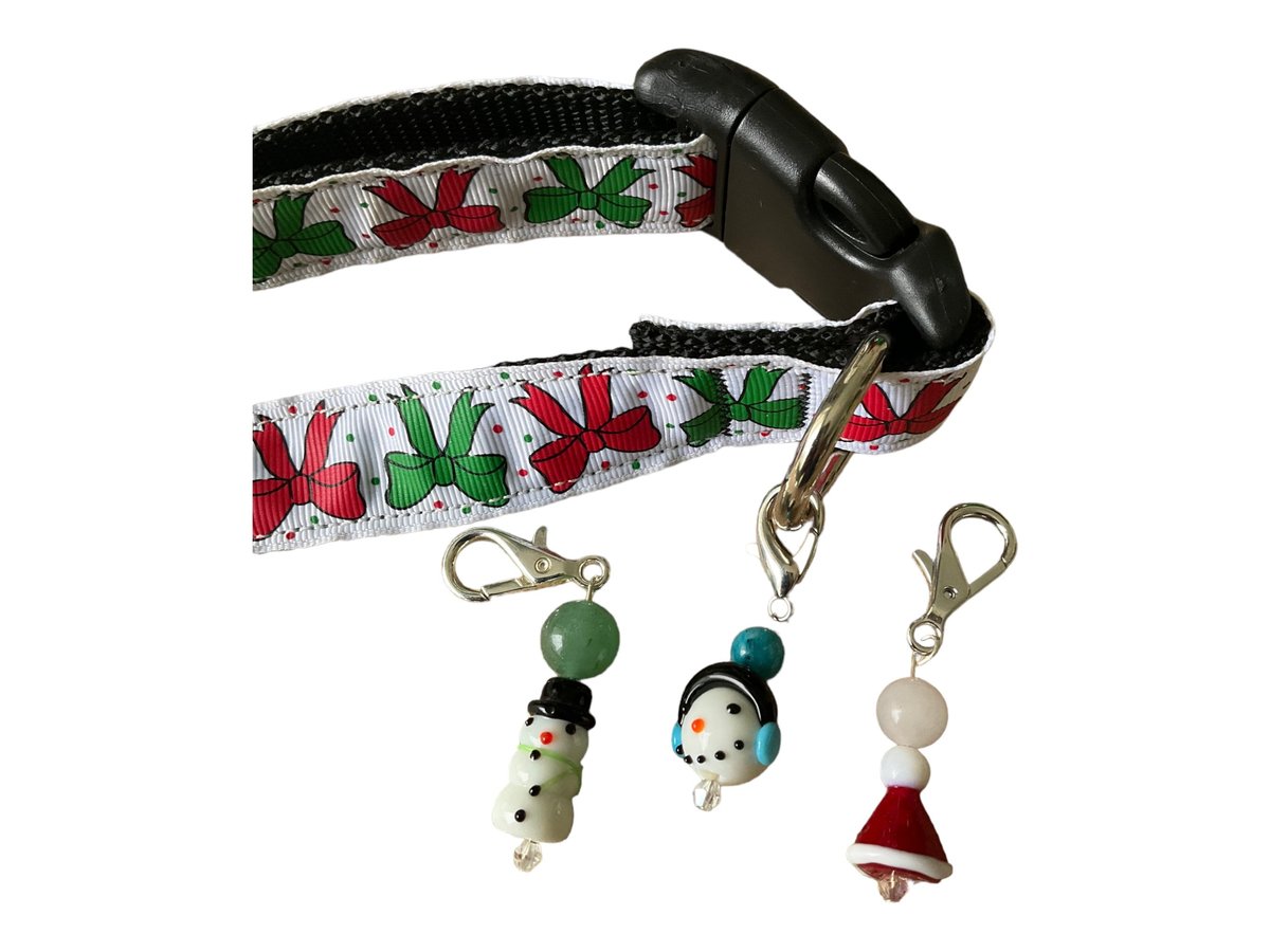 Gemstone Charm - Christmas Pet Collar with Healing Charms, Purse Charm & Zipper Pull - Unique Holiday Gift for Pet Lovers