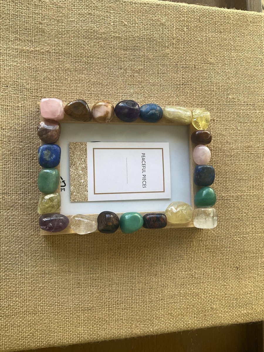 Natural Gemstone Picture Frame - Healing Crystal Decor - Boho Chic Frame for Photos - Unique Handmade Gift