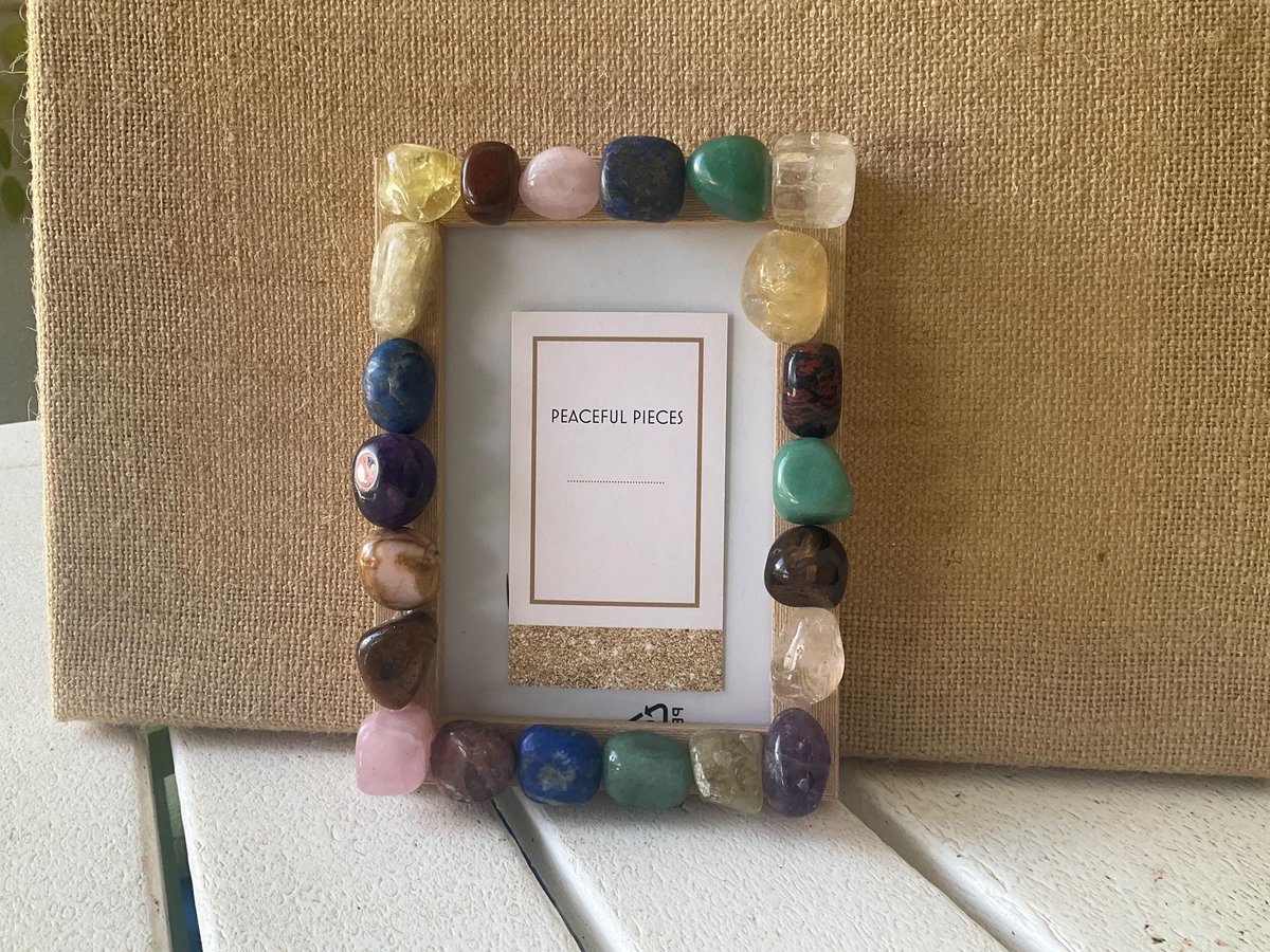 Natural Gemstone Picture Frame - Healing Crystal Decor - Boho Chic Frame for Photos - Unique Handmade Gift
