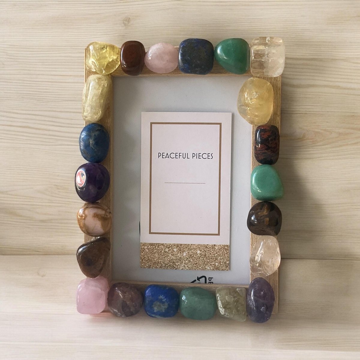 Natural Gemstone Picture Frame - Healing Crystal Decor - Boho Chic Frame for Photos - Unique Handmade Gift