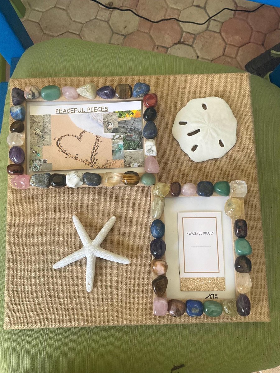 Natural Gemstone Picture Frame - Healing Crystal Decor - Boho Chic Frame for Photos - Unique Handmade Gift