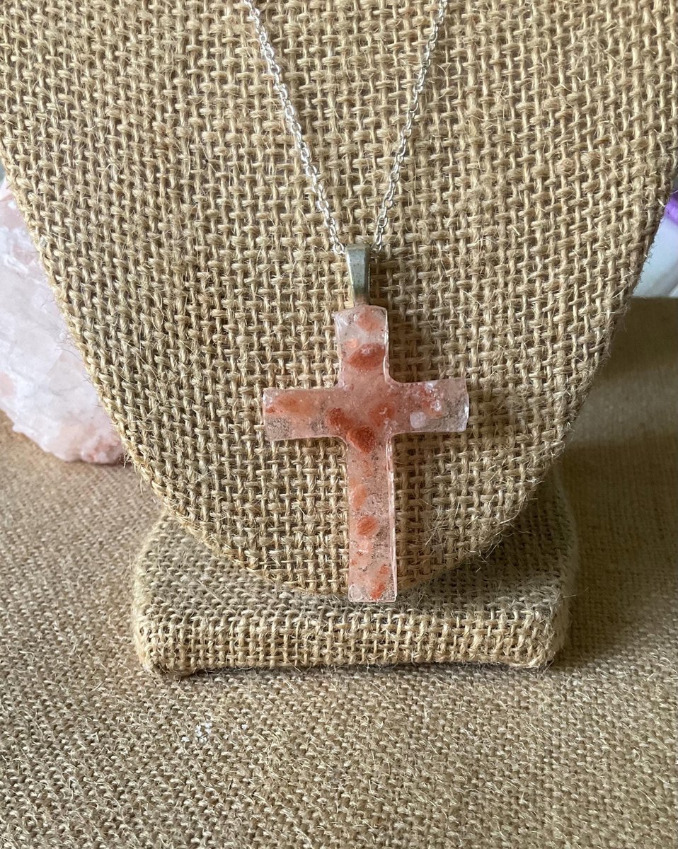 Himalayan Salt Healing Cross Necklace | Protection Jewelry Pendant for Mindful Living & Wellness