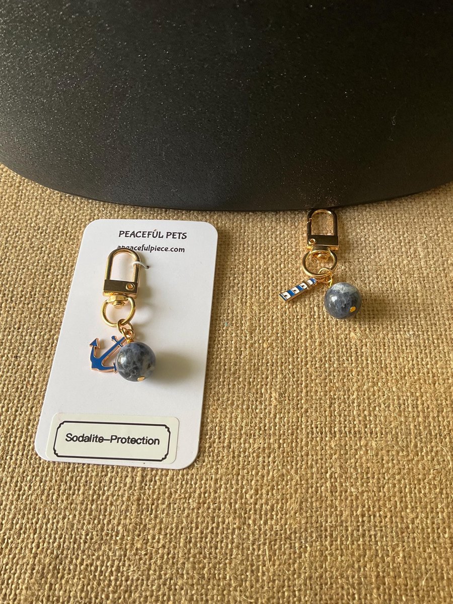 Nautical Pet Charm| Gemstone Pet Collar Charm with Nautical Vibes| Unique Gift for Dogs and Cats| Purse Accessory