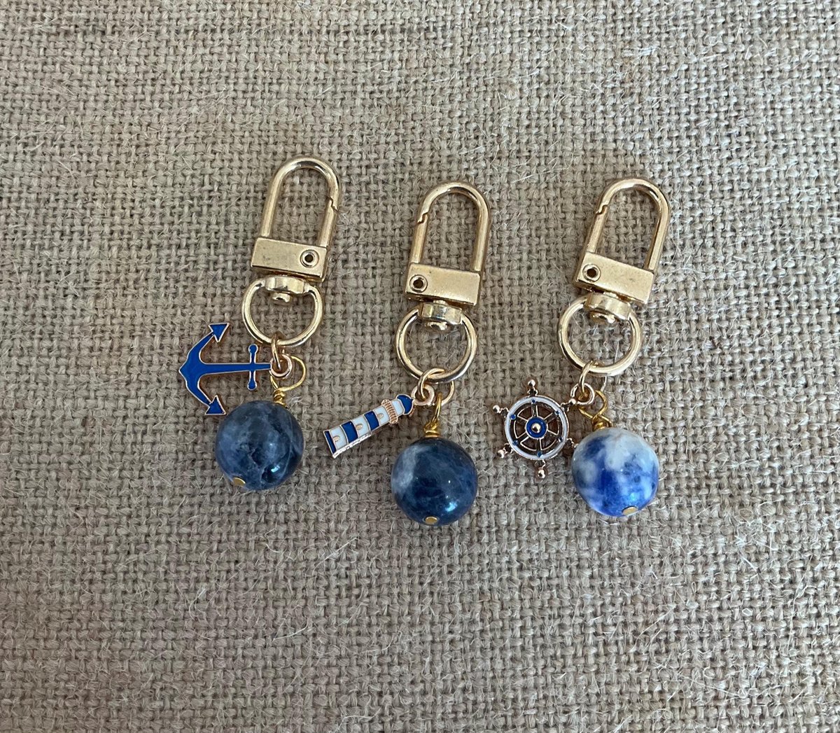 Nautical Pet Charm| Gemstone Pet Collar Charm with Nautical Vibes| Unique Gift for Dogs and Cats| Purse Accessory