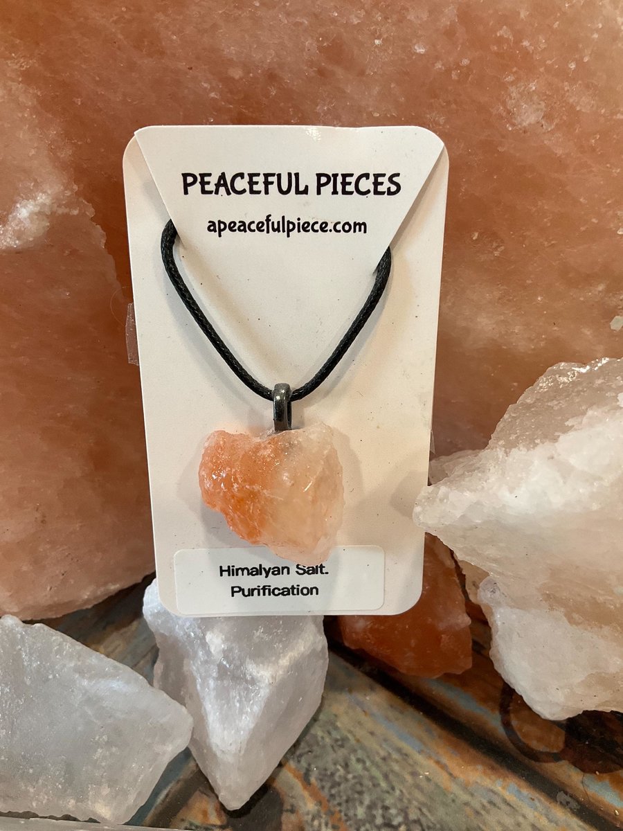 Himalayan Salt Protection Necklace Pendant, Natural Crystal Healing Jewelry, Energy Balancing Gift for Wellness & Spirituality