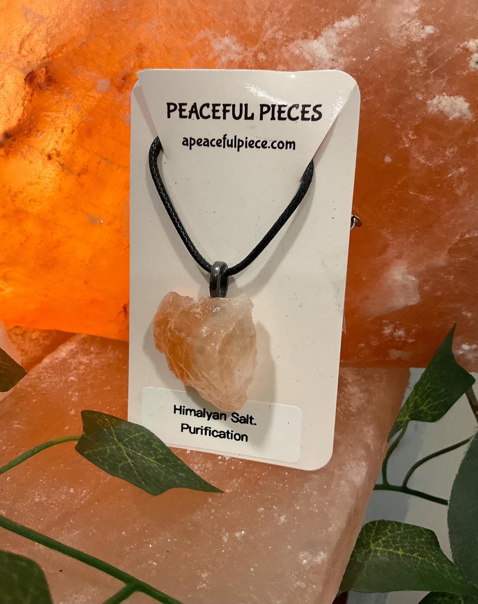 Himalayan Salt Protection Necklace Pendant, Natural Crystal Healing Jewelry, Energy Balancing Gift for Wellness & Spirituality