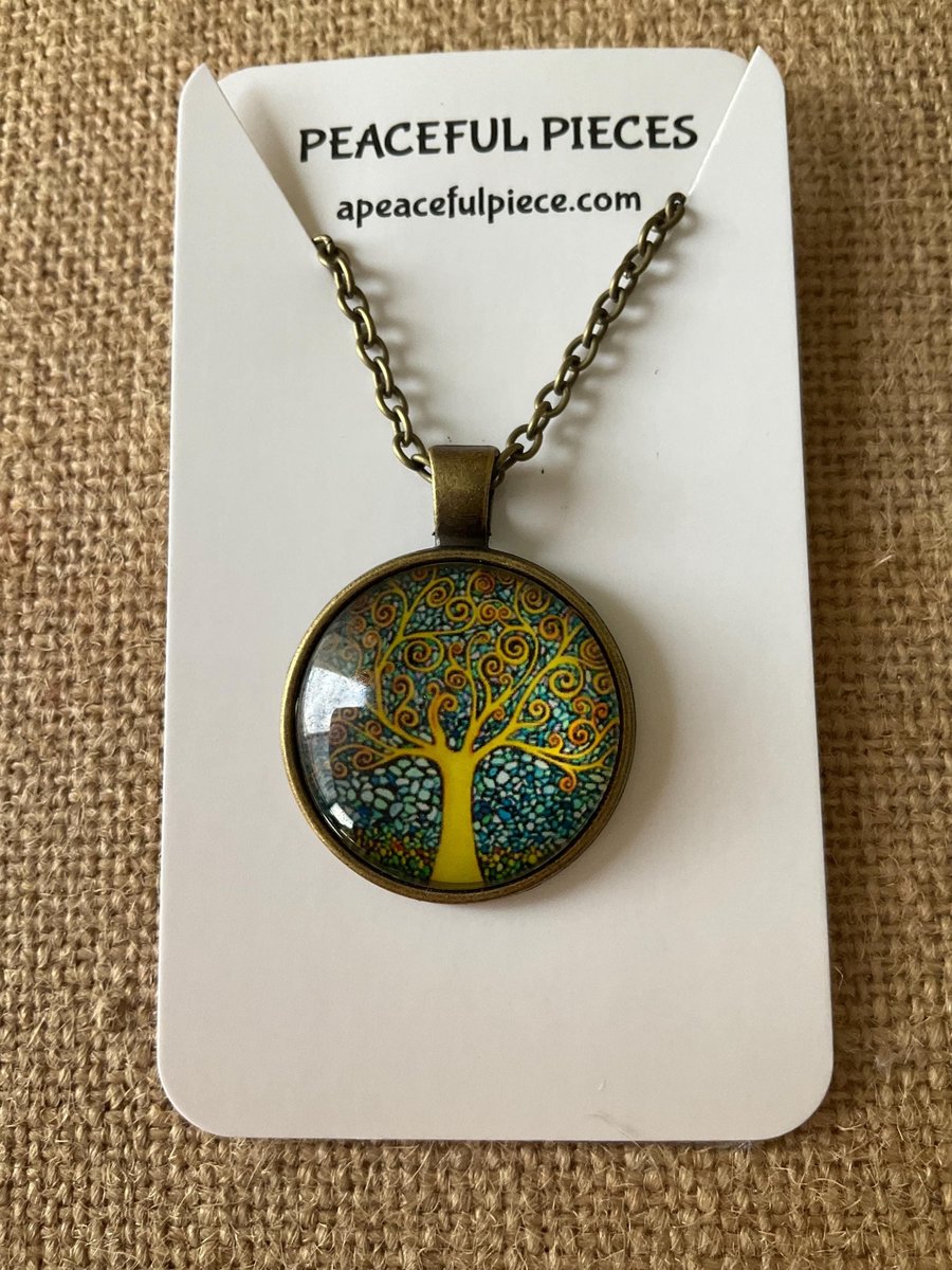 Tree of Life Pendant Necklace, Bohemian Calming Jewelry, Spiritual Gift for Women, Interconnectedness of Life,