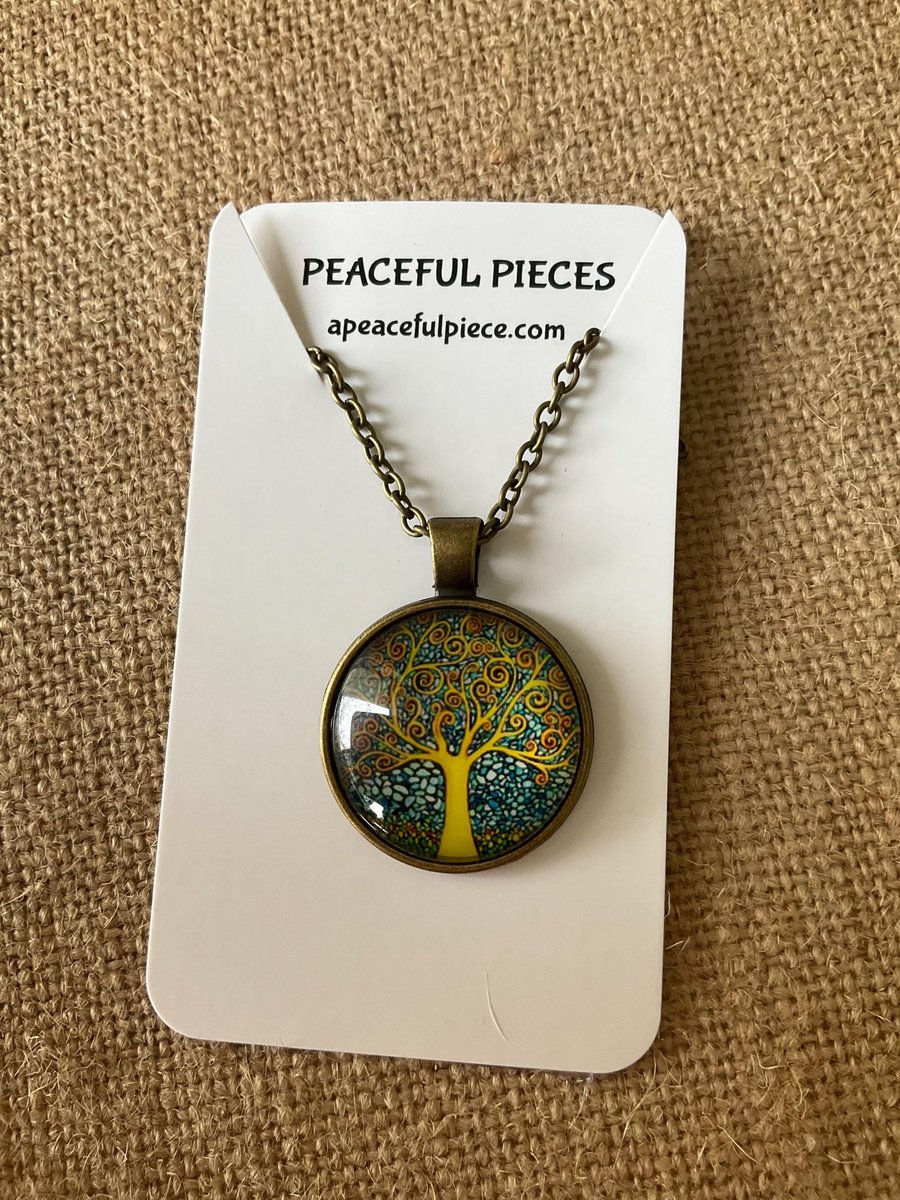 Tree of Life Pendant Necklace, Bohemian Calming Jewelry, Spiritual Gift for Women, Interconnectedness of Life,